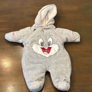 Vintage Warner Bros. Gray Bugs Bunny Baby Snow suit